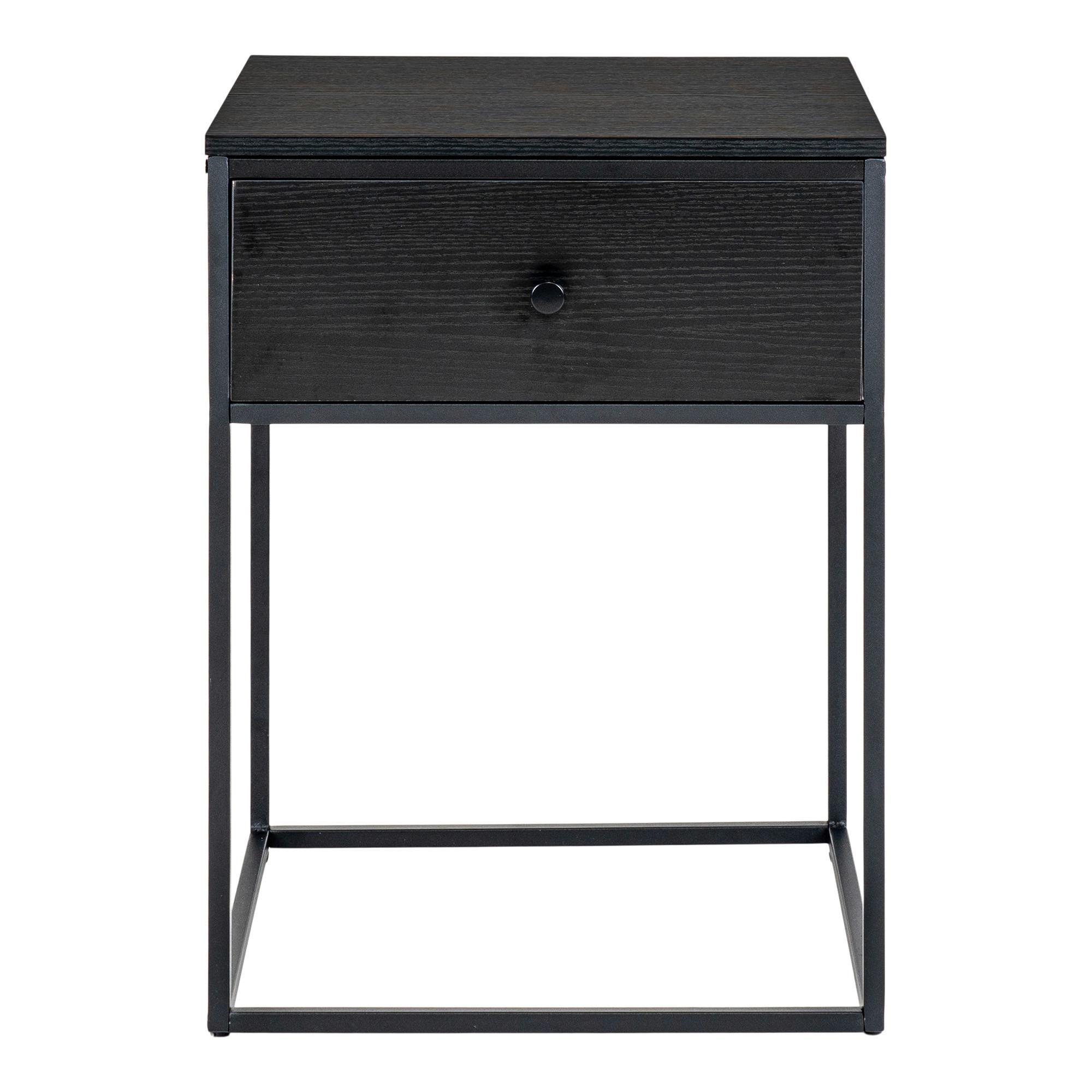 Beistelltisch Vita Schwarz B: 40 cm - Schwarz, Design, Holz/Metall (40/55/40cm)