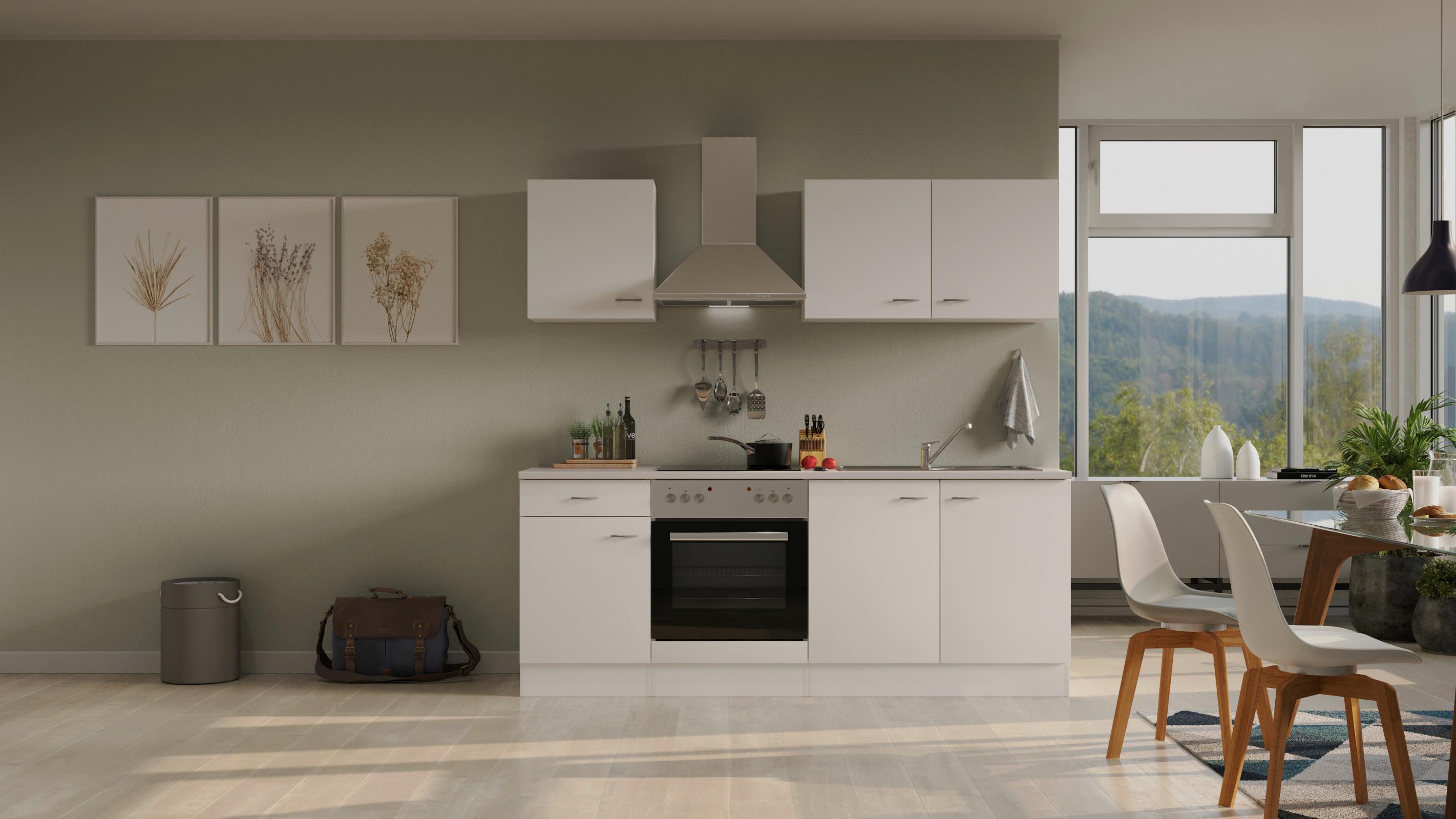 Küchenblock Wito G-210-1601-036 - Hellgrau/Weiß, MODERN, Holzwerkstoff (210cm) - FlexWell