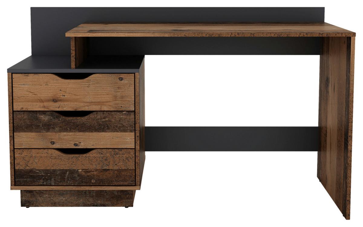 Schreibtisch Belfast - Alteiche/Anthrazit, MODERN, Holzwerkstoff (138/51,5/83,5cm) - MID.YOU
