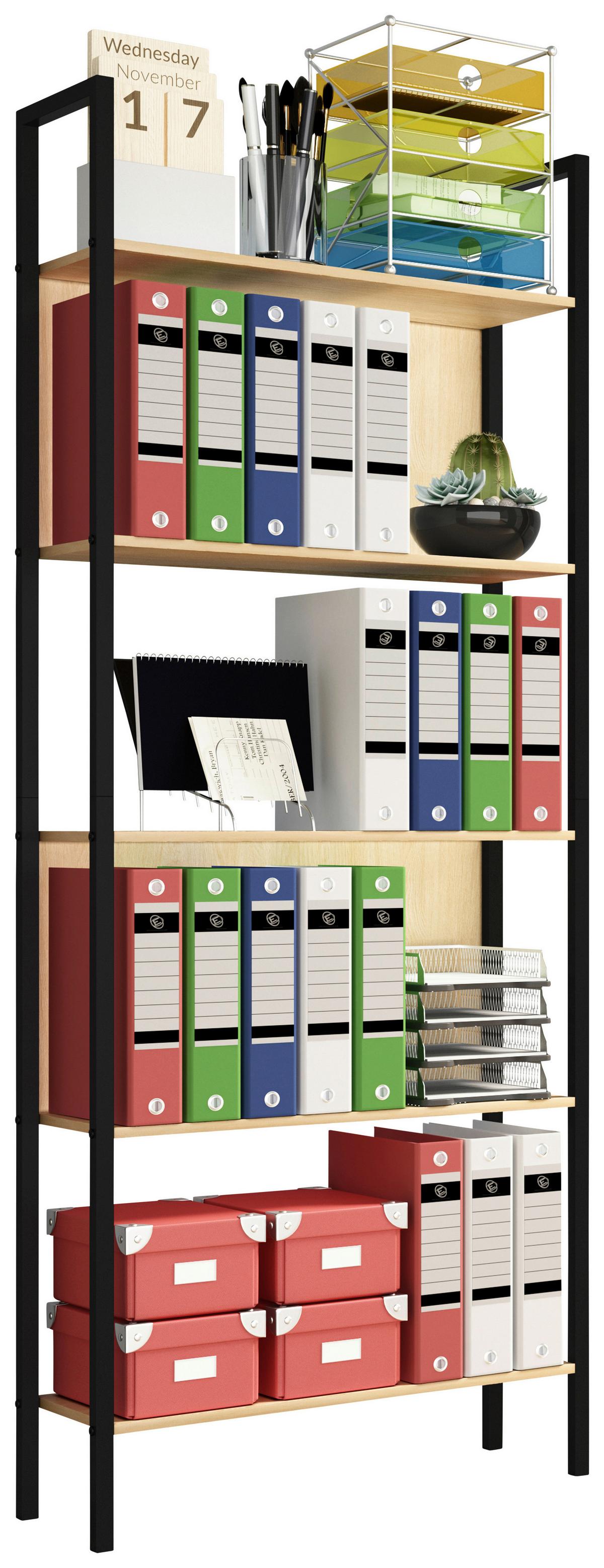 Regal Flakos Eiche Dekor B: 62 cm - Honigeiche, KONVENTIONELL, Holzwerkstoff/Metall (62/165/24cm)