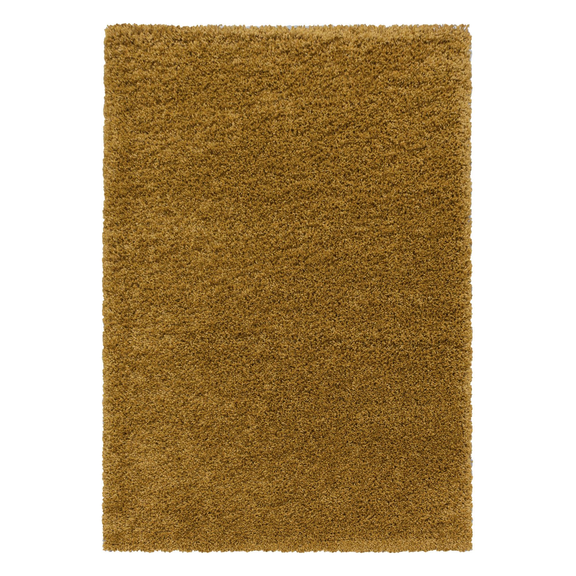 Hochflor Teppich Goldfarben Naturfaser Sydney 60x110 cm