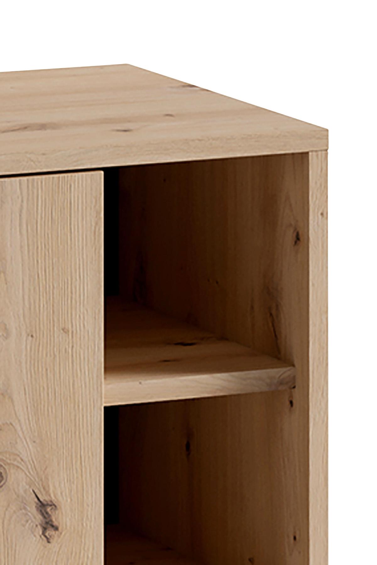 Badezimmer Wellness Eiche Artisan/Schwarz B: 620cm - Schwarz/Eiche Artisan, MODERN, Holzwerkstoff/Kunststoff (60cm) - MID.YOU