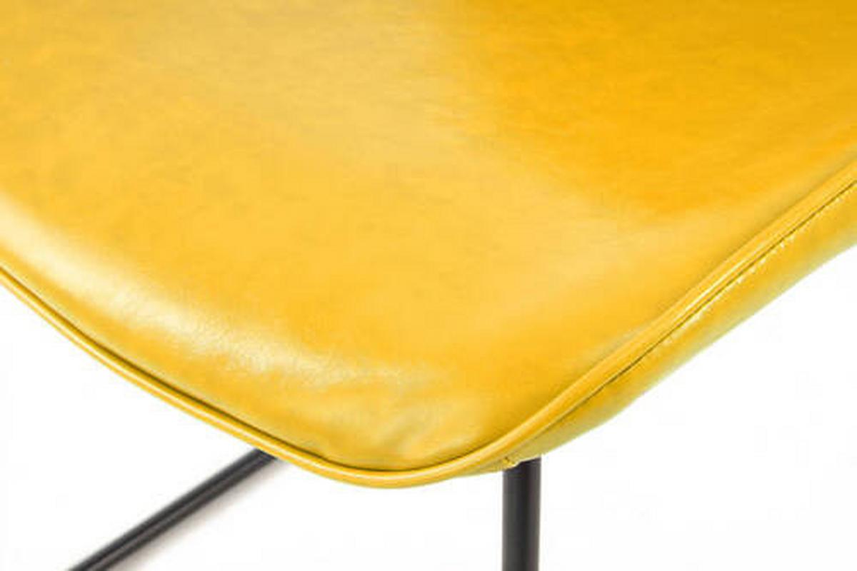 Schalenstuhl Cora Gelb Gepolstert 2er-Set - Gelb, MODERN, Leder/Metall (49,5/81/64,5cm) - Kayoom