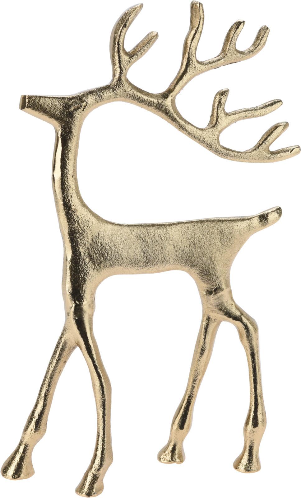 Dekoračný jeleň SPARK DEER - zlatá, Basics, kov (20/6/31cm)