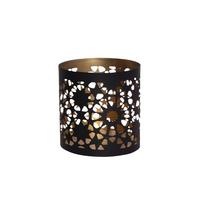 Laterne Denise - Goldfarben/Schwarz, KONVENTIONELL, Metall (0/10cm) - Luca Bessoni