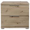 Nachtkästchen Smilla 2l E - Alufarben/Eiche Artisan, KONVENTIONELL, Holzwerkstoff (46/43/42cm)