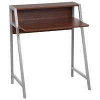 Schreibtisch Dumont Silberfarben/wallnussfarben - Silberfarben/Walnussfarben, MODERN, Holzwerkstoff/Metall (78/89/51cm) - MID.YOU