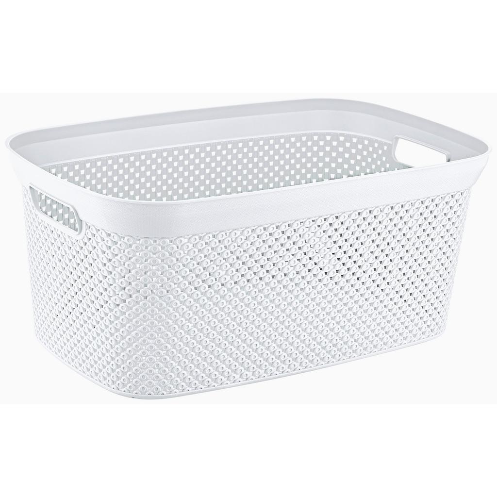 Wäschekorb Diamond Weiß, 54,3x33,5x23,4 cm