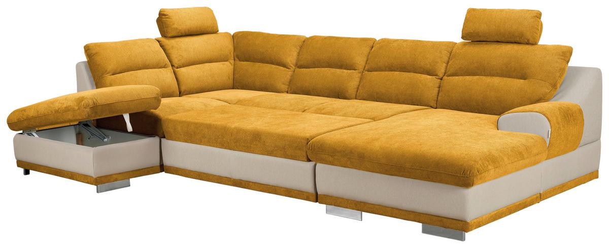 Sarokgarnitúra Seaside - mustársárga, Modern, textil (218/334/165cm) - Luca Bessoni