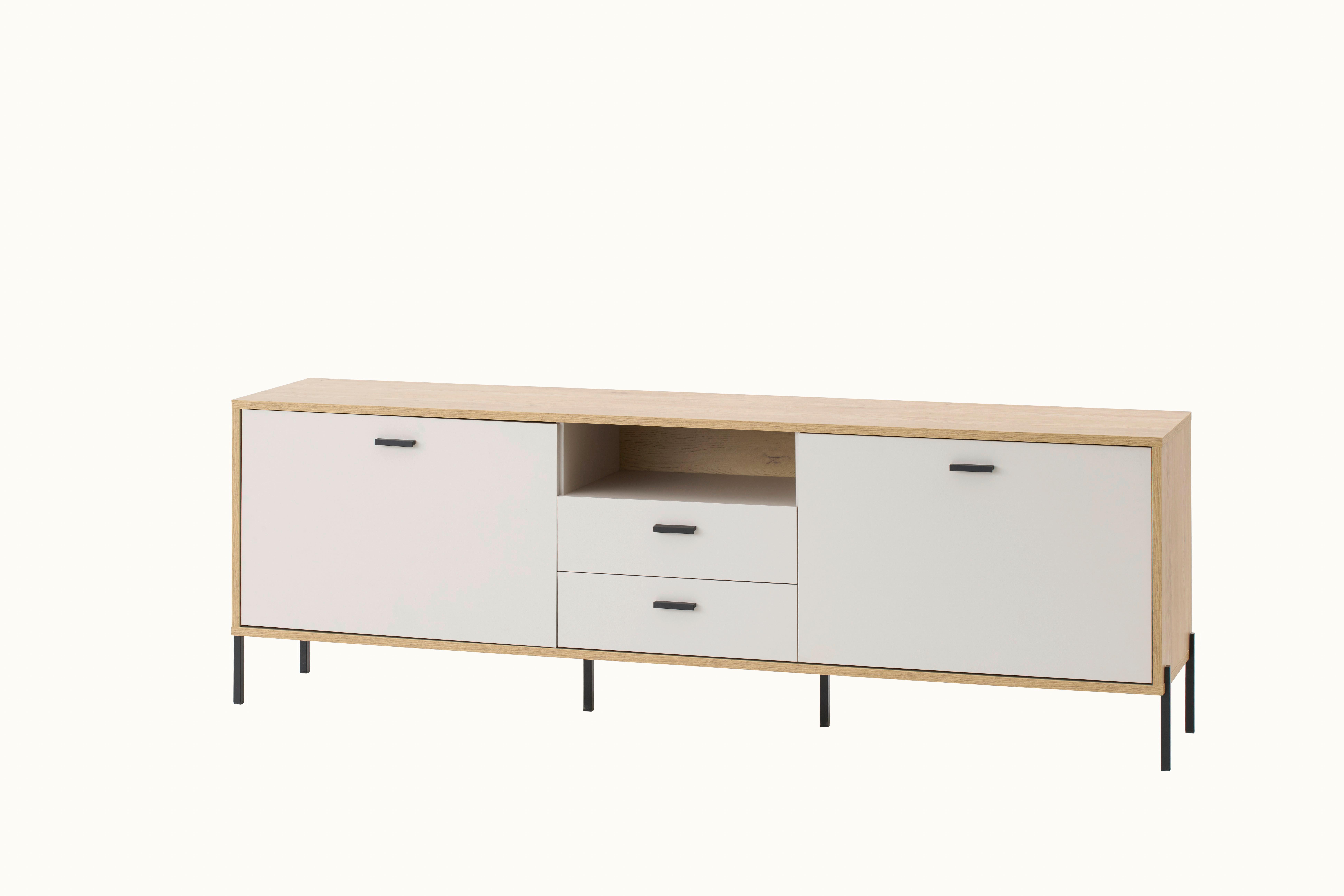 Lowboard Fredericia Eichefarben Kaschmir B: 196 cm - Kaschmir/Eichefarben, Design, Holzwerkstoff (196/65/40cm) - MID.YOU