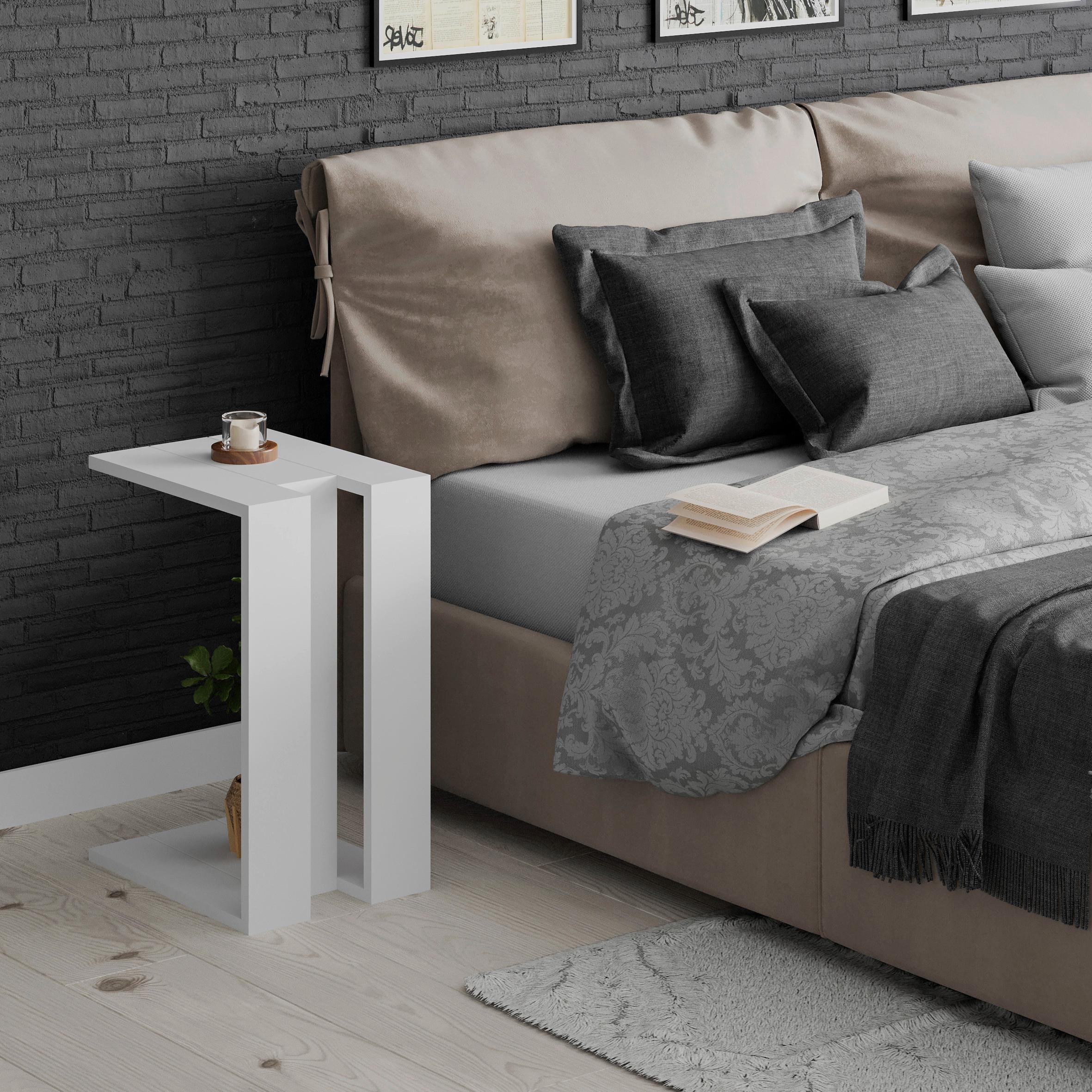 Beistelltisch Muju Beistelltisch - Weiß, Design, Holzwerkstoff (30/40/57cm) - Livetastic