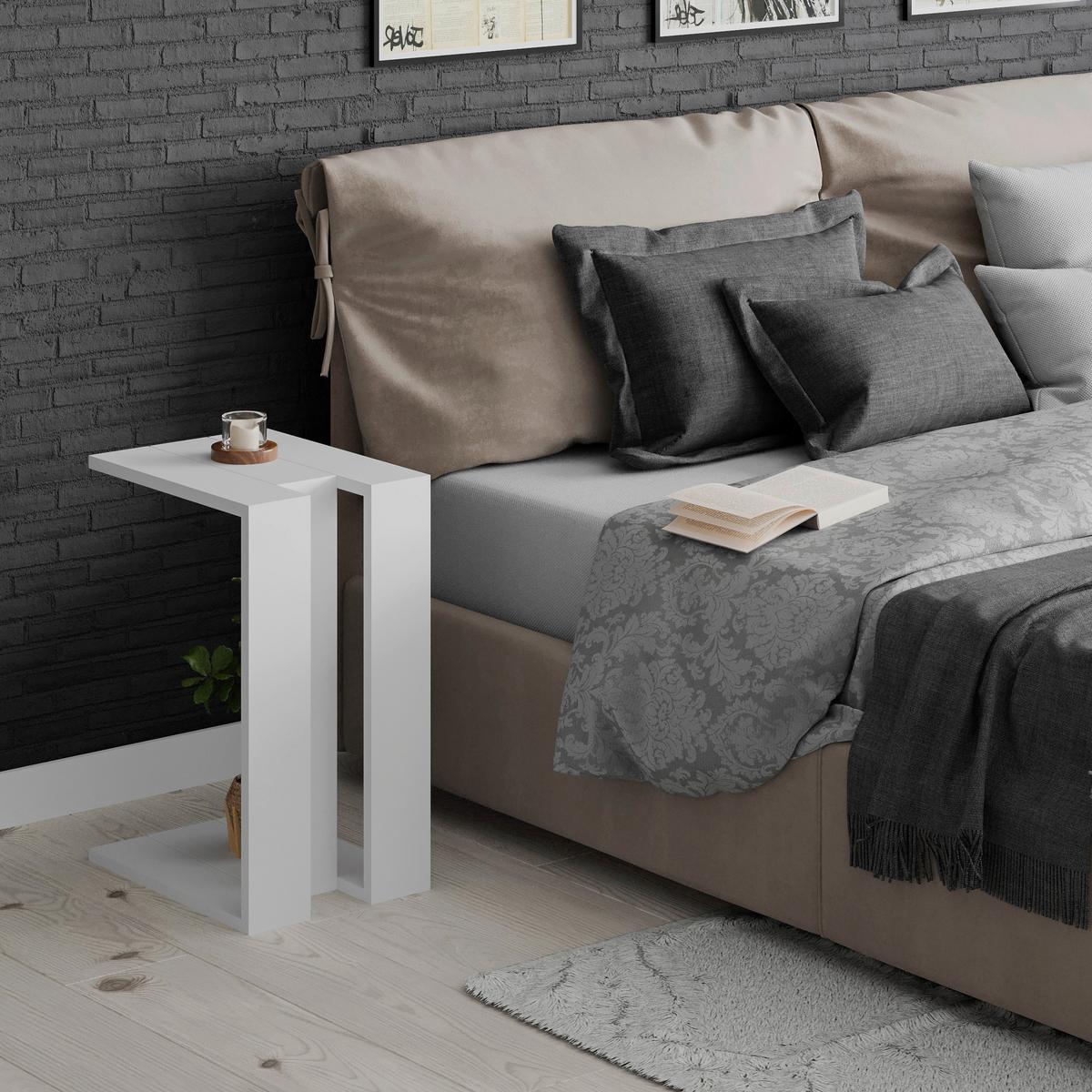 Beistelltisch Muju Beistelltisch - Weiß, Design, Holzwerkstoff (30/40/57cm) - Livetastic