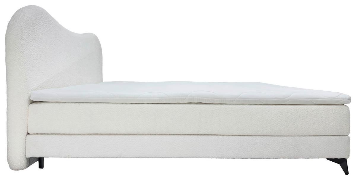 Polsterbett Pienza Perlmutt Lf: 180x200 cm - Perlmutt/Schwarz, MODERN, Textil (180/200cm) - Livetastic