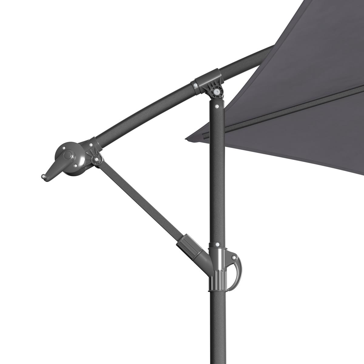 Sonnenschirm Carmen - Dunkelgrau, Trend, Textil/Metall (292cm) - Beldano