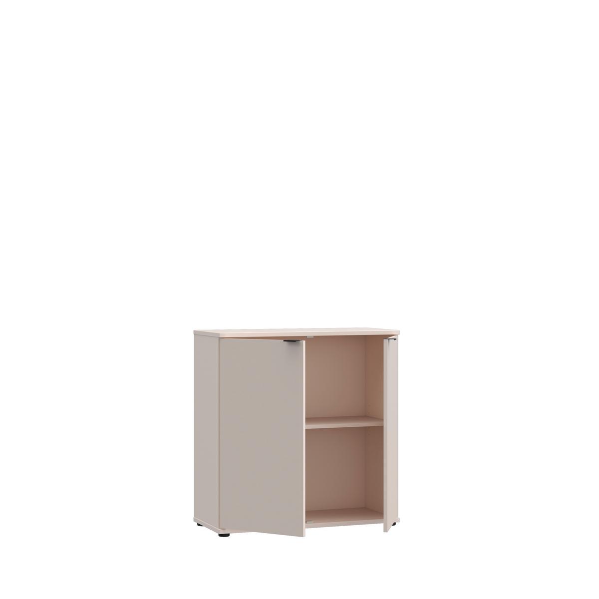 Komoda Ganymede, piesková, š: 80cm - čierna/piesková, Modern, kov/kompozitné drevo (80,1/82,3/34,1cm)