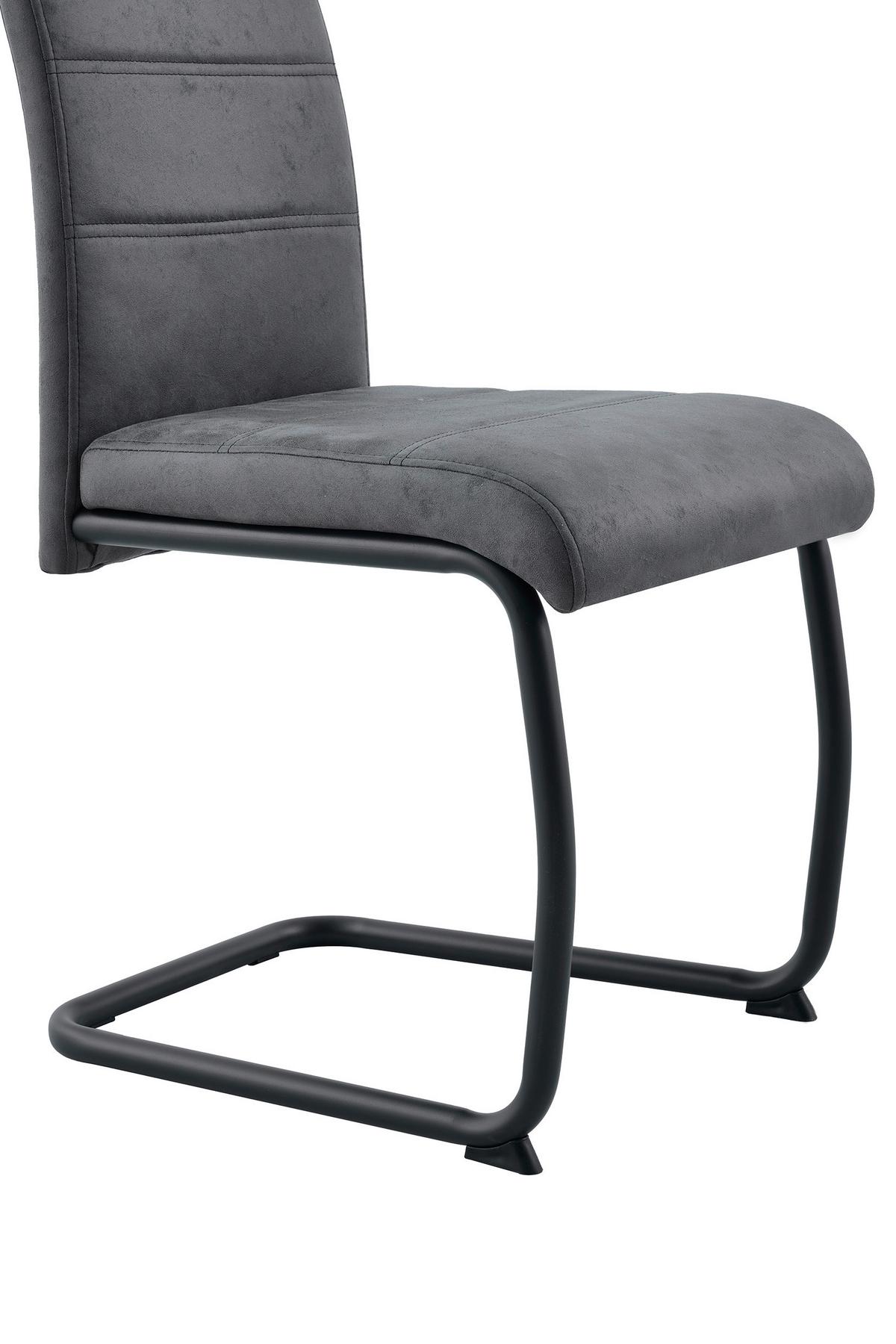 Stuhl Sabrina Microfaser Grau, B: 44 Cm - Anthrazit, KONVENTIONELL, Textil/Metall (44/98/60cm)