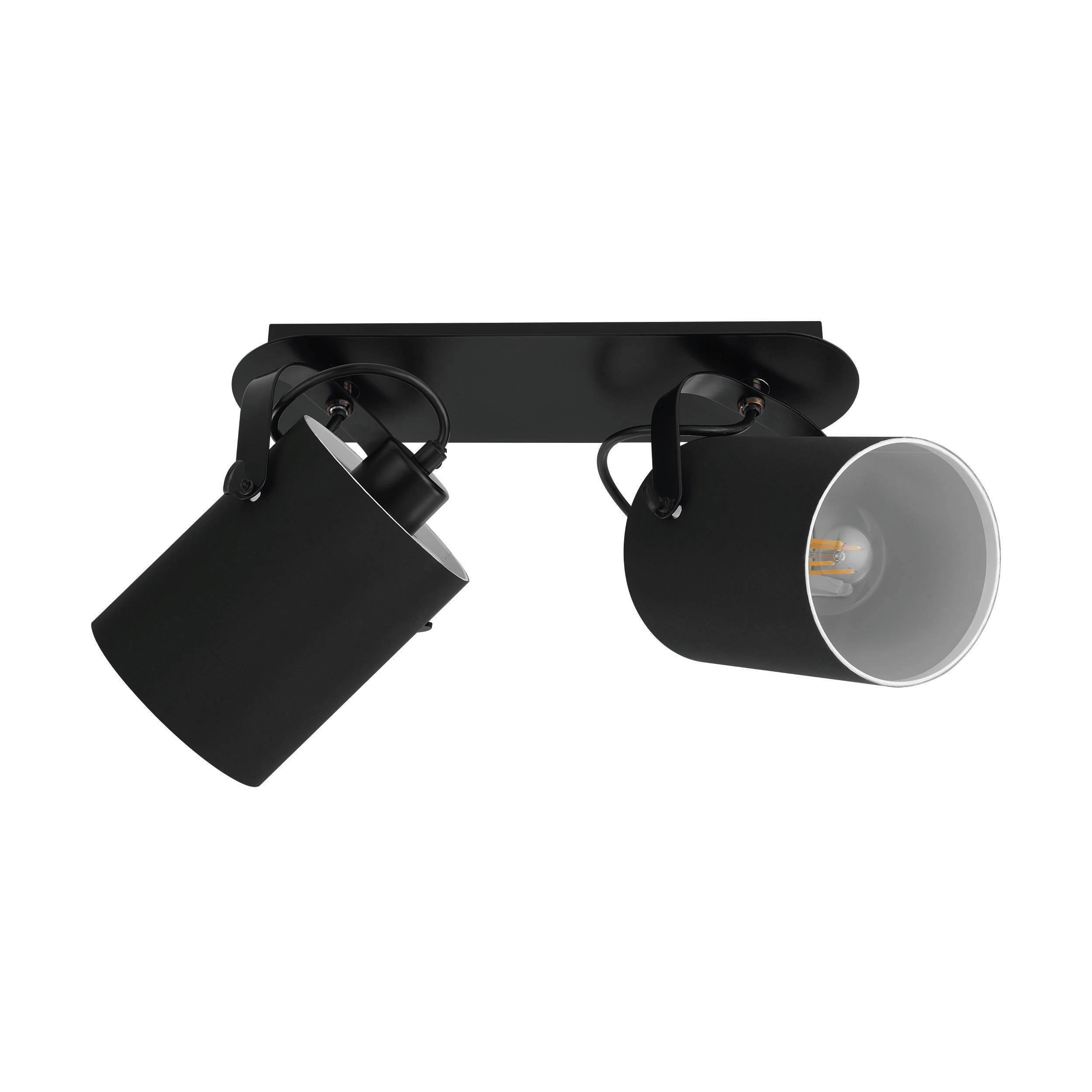 Strahler Villabate 2-Flammig verstellbar L: 34 cm - Schwarz/Weiß, KONVENTIONELL, Textil/Metall (34/9/9cm) - Eglo