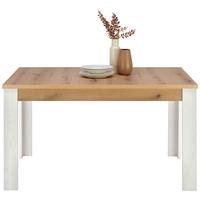 Ausziehtisch Rovigio Weiß/ Eiche-/Lärchefarbe B:140-180cm - Eichefarben/Lärchefarben, KONVENTIONELL, Holzwerkstoff (140-180/76/90cm) - Landscape