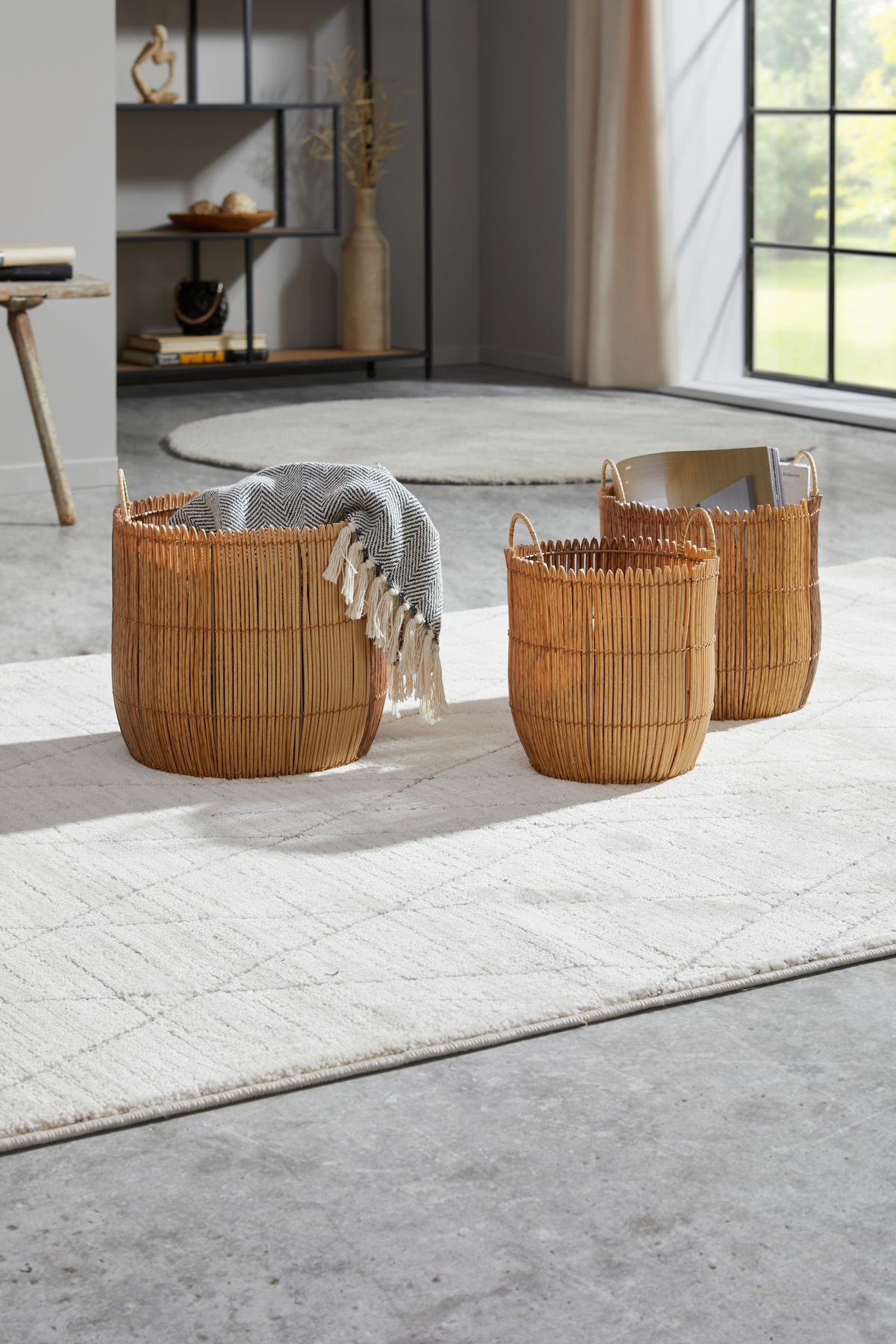 Korb Jasmina - L - Naturfarben, Basics, Kunststoff (32/30-35cm) - Luca Bessoni