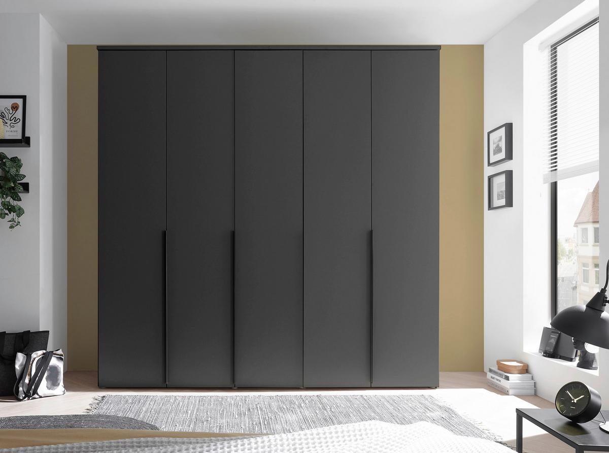 Drehtürenschrank 225 cm Kevo Graphitfarben - Graphitfarben, MODERN, Holzwerkstoff (225/225/52cm) - Carryhome
