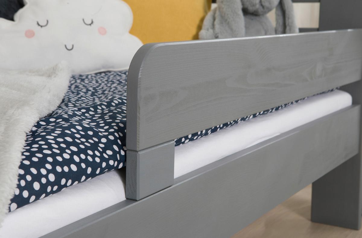 Bett Bennet Hellgrau inkl. Zubehör, 120x200 cm - Hellgrau/Naturfarben, MODERN, Holz/Textil (120/200cm) - MID.YOU