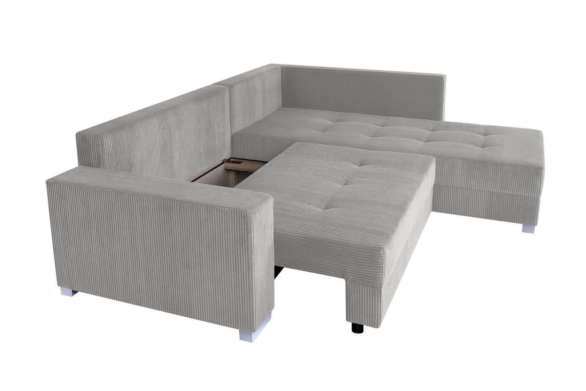 Univerzální sedačka LARS, šedohnědý / tmavě šedý manš. - černá/tmavě šedá, Design, kompozitní dřevo/textil (260/218cm) - P & B