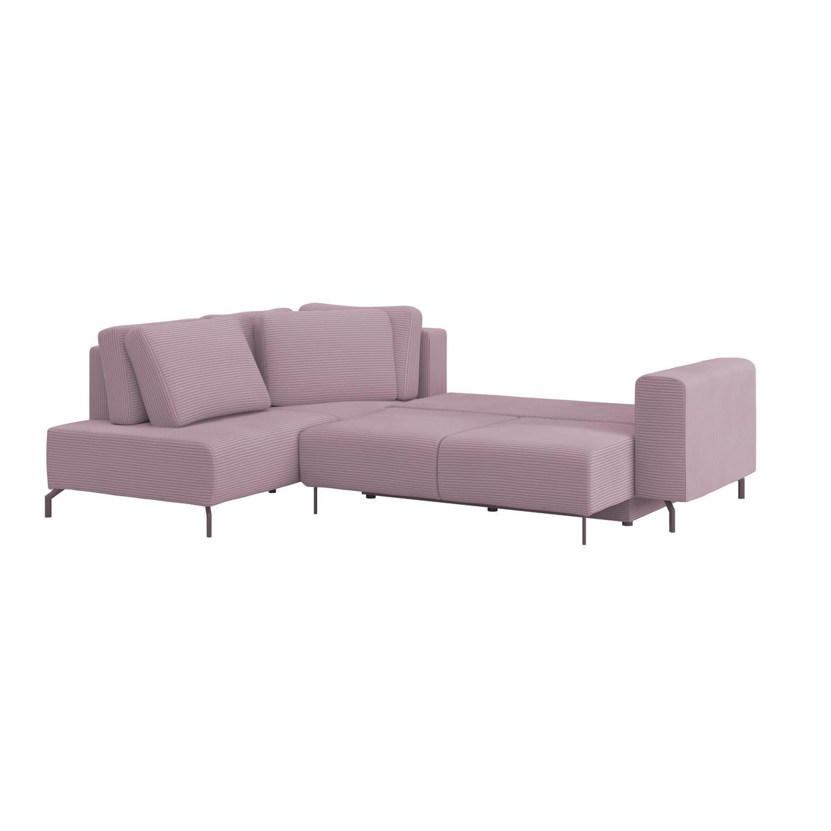 Rohová sedačka VENI, ľavá, lilový menčester - lila/čierna, Modern, textil (210/272cm) - Ondega