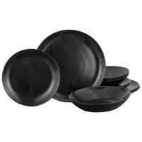 Tafelservice Glas 4 Personen Geschirr Set - Schwarz, Basics, Glas (32/32/14cm) - Creatable