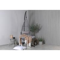 Hängesessel +Gestell Edinburgh mit Sitz- und Rückenkissen - Schwarz/Grau, KONVENTIONELL, Kunststoff (132/205/130cm) - Gardenson