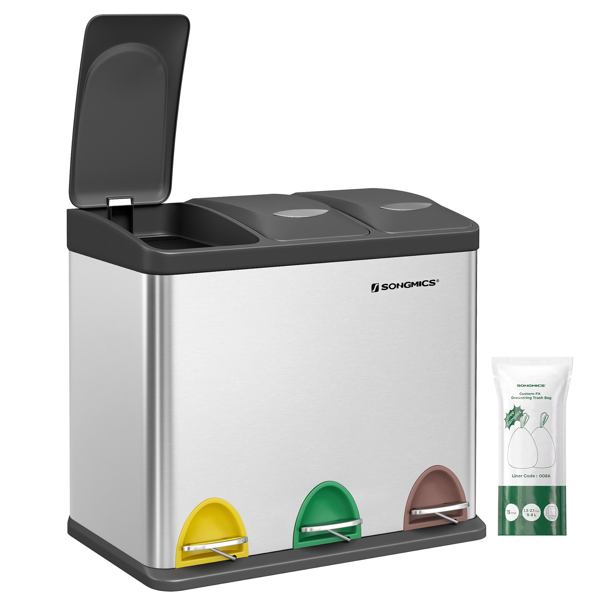 Abfallsammler Schwarz/Edelstahlfarben B:47cm
