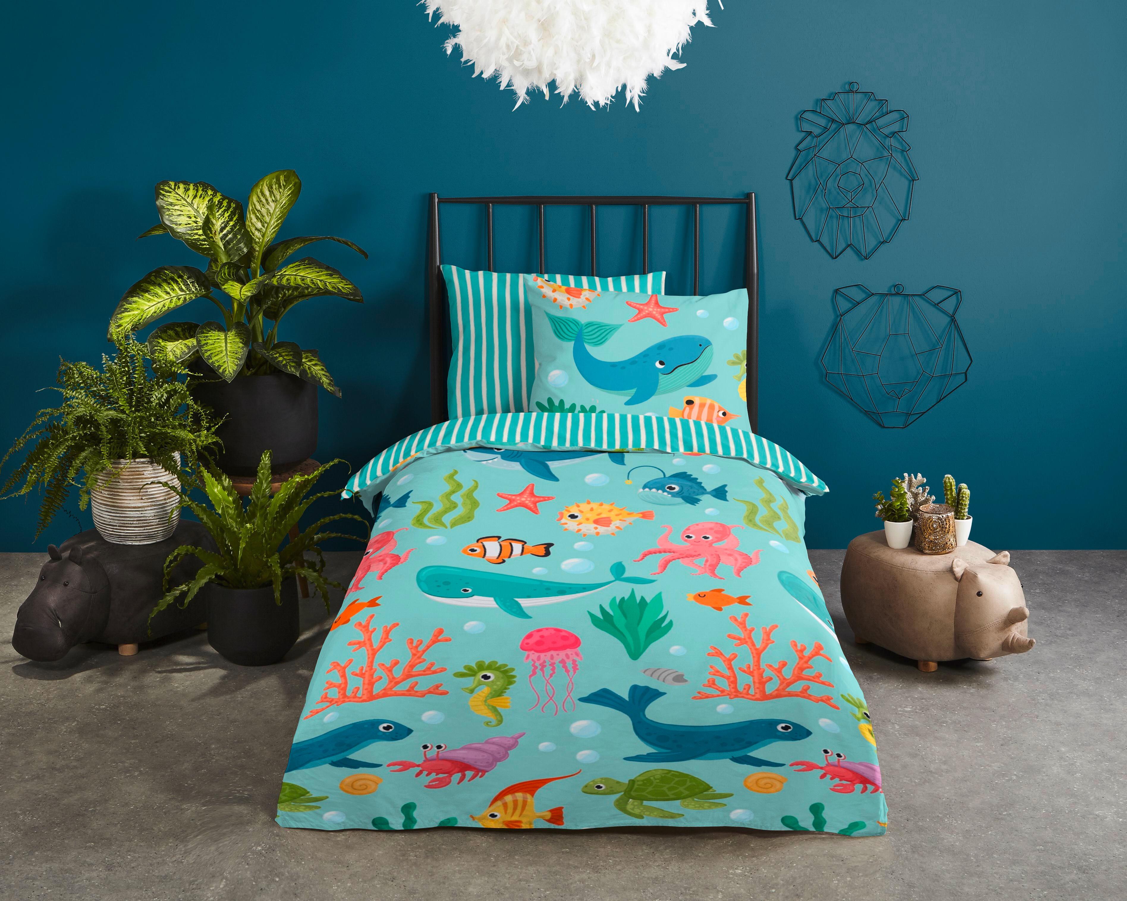 Kinderbettwäsche Ocean Multicolor 140x200 Cm - Multicolor, Trend, Textil (140/200cm)