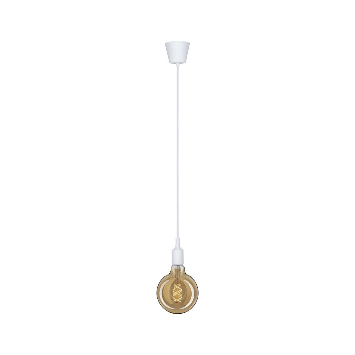 Hängeleuchte H: 200 cm 1-Flammig, Silikon Weiß - Weiß, Basics, Kunststoff (9,2/200,0cm) - Paulmann