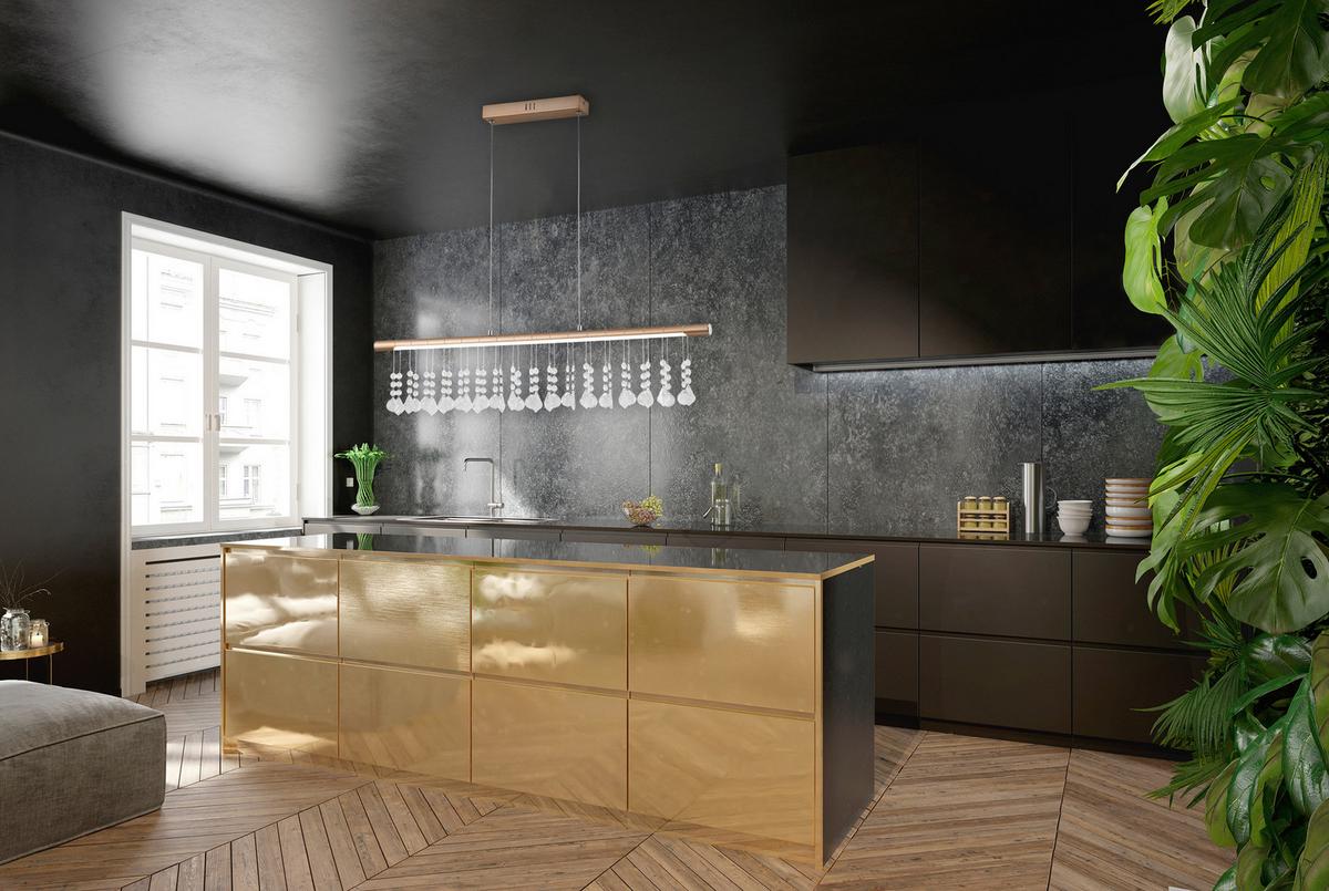 Led-pendelleuchte Nobilis - Nickelfarben, Design, Glas/Kunststoff (100/6/120cm) - Näve