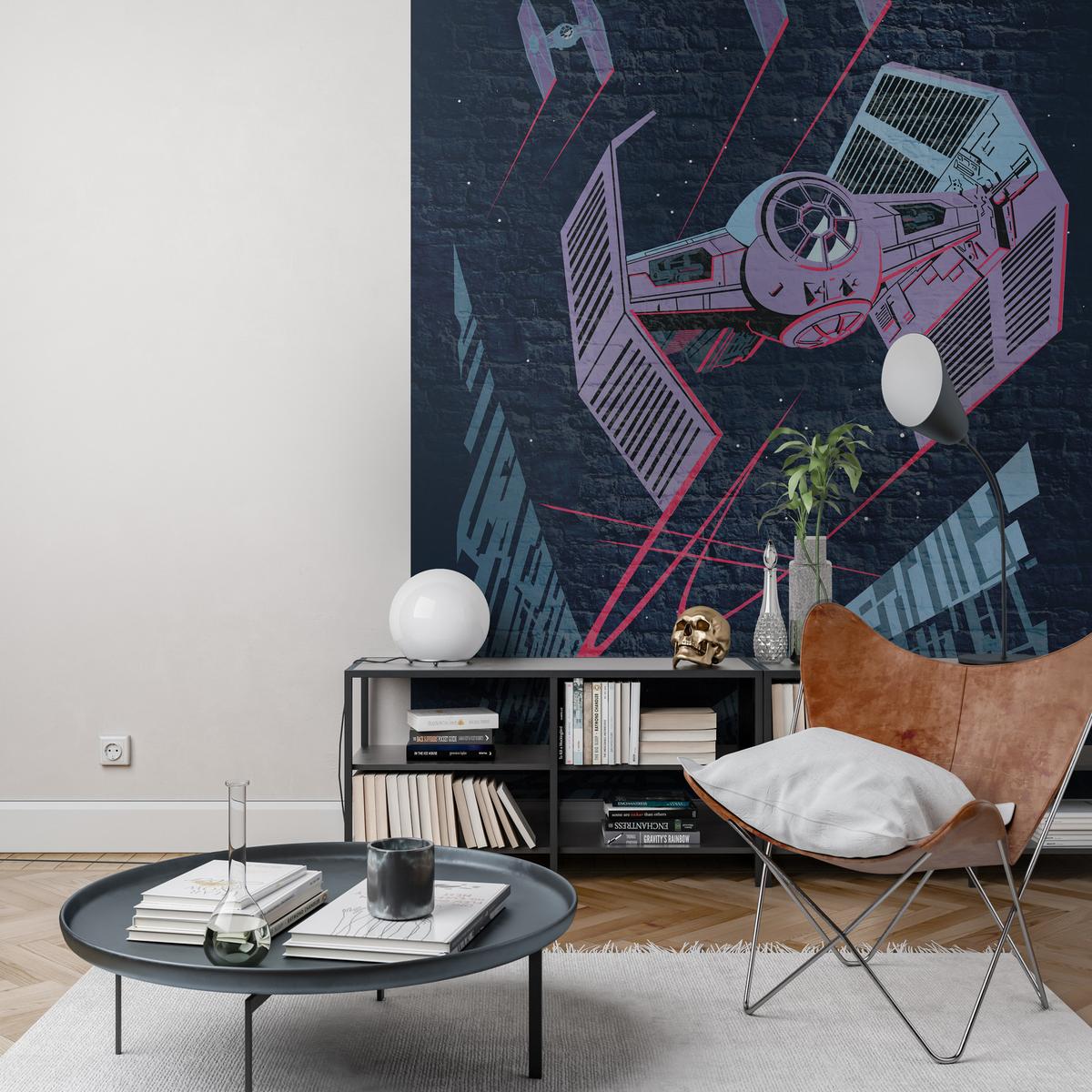 Fototapete Star Wars Concrete Tie-Fighter - Multicolor, Trend, Textil (200/280cm)