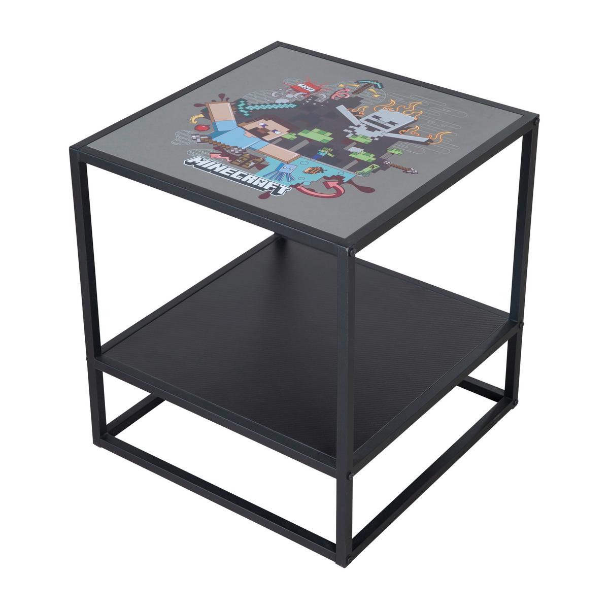 Beistelltisch Minecraft - Schwarz, MODERN, Holzwerkstoff/Metall (45/45/48cm) - Minecraft