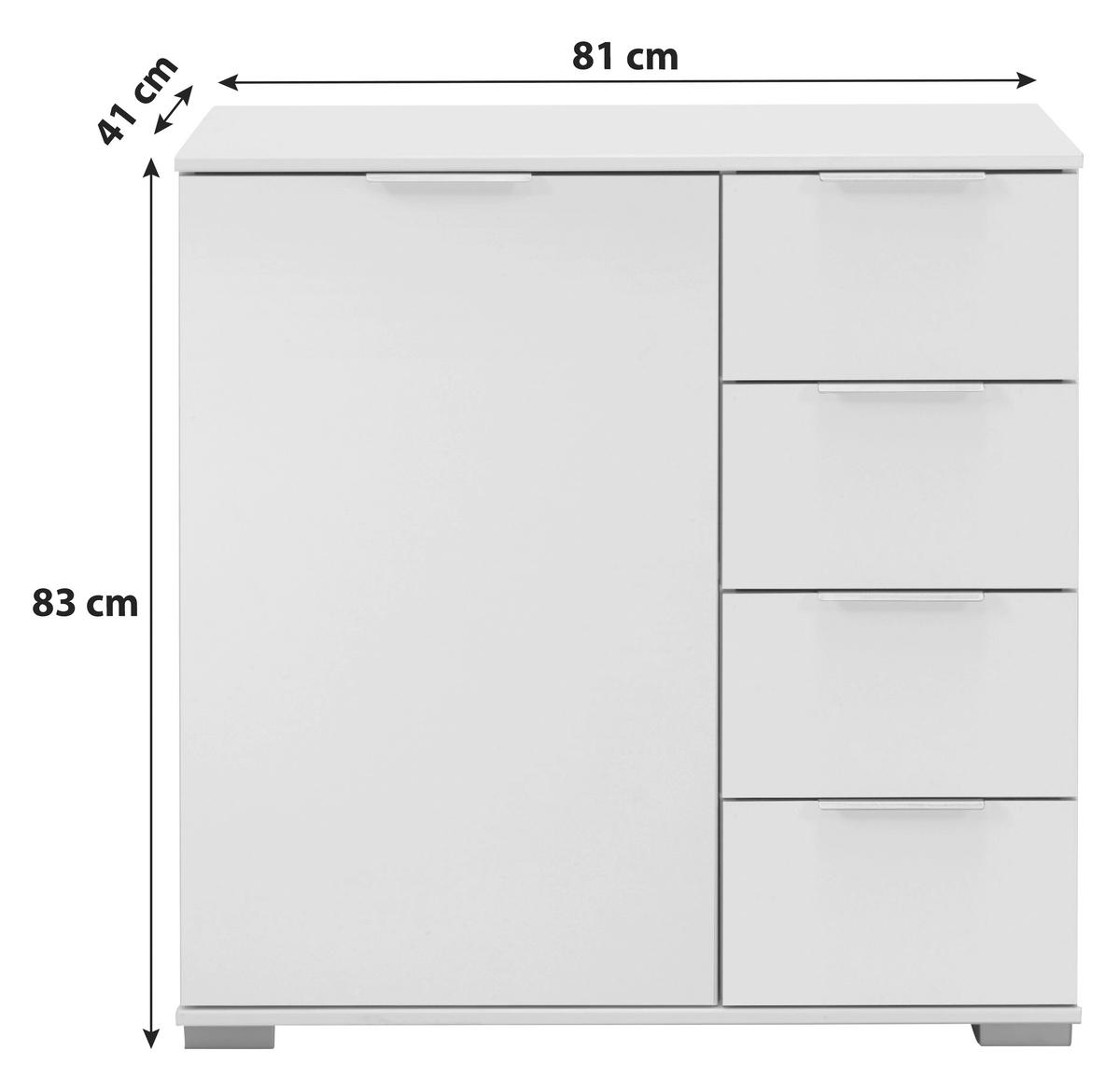 Kommode 81 Cm Nadja, Weiß - Silberfarben, KONVENTIONELL, Holzwerkstoff (81/83/41cm) - MID.YOU