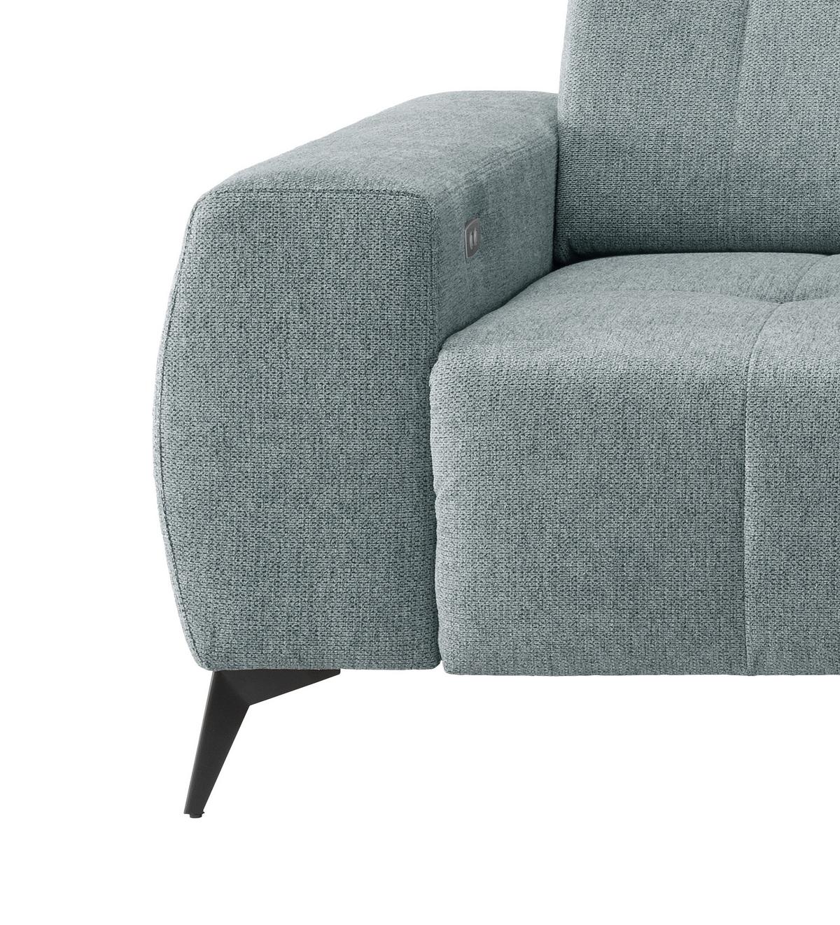 Ecksofa Mit Usb Anschluss Sano, Mintgrün, S: 258x180 Cm - Schwarz/Mintgrün, MODERN, Textil (258/180cm) - Livetastic