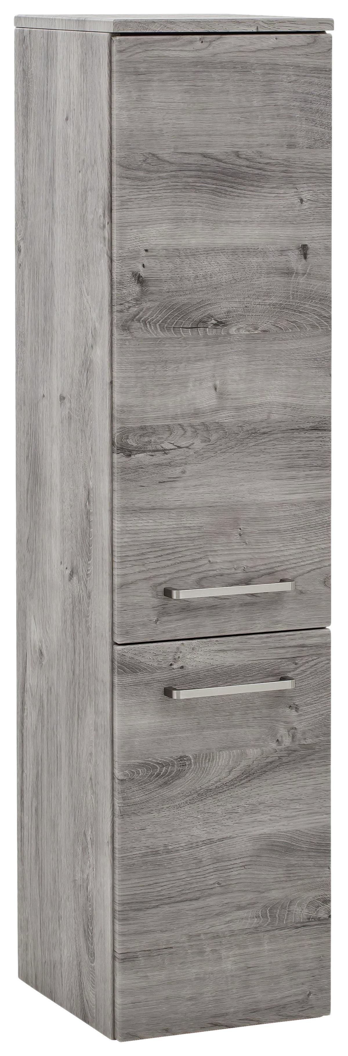 Badmöbel-Set 3-Tlg. Stockholm B: 110 cm Grau - Eichefarben/Grau, KONVENTIONELL, Glas/Holzwerkstoff (110cm) - Held