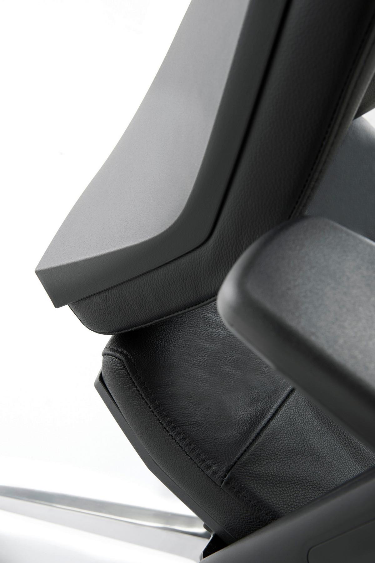 Drehstuhl Mycontract Schwarz B: 66 Cm - Chromfarben/Schwarz, ROMANTIK / LANDHAUS, Leder/Holz (66/123-141/62cm) - MID.YOU