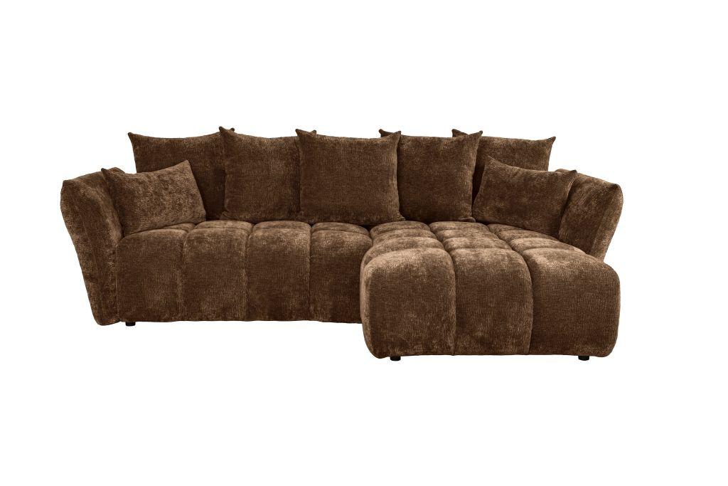 Univerzálna sedačka CAMMELLIO, hnedá ženilka, 7 vankúšov - hnedá/čierna, Modern, textil (296/189cm) - Mömax