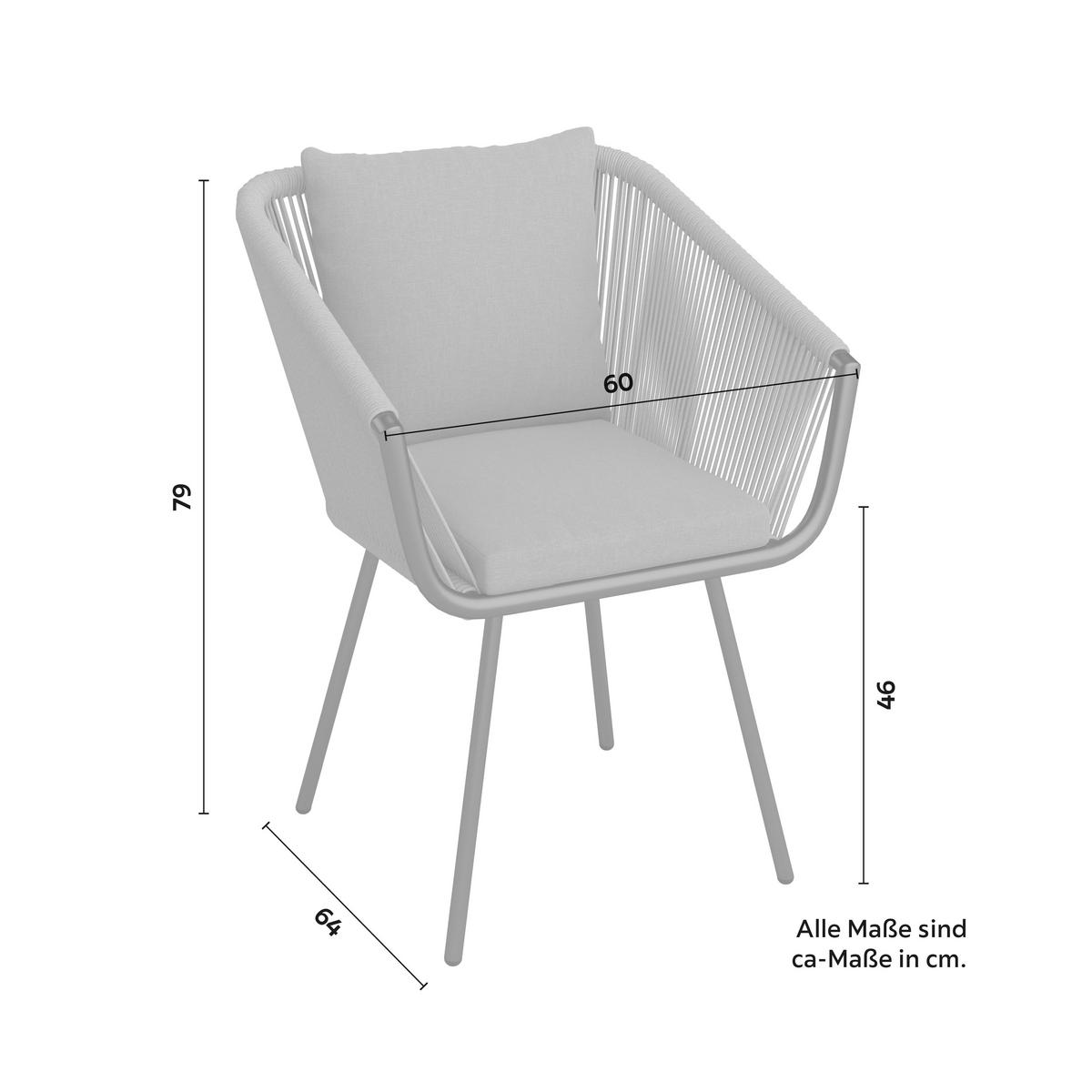 SADA NA BALKON JURI - světle šedá/antracitová, Moderní, kov/textil (60/79/64cm) - Mömax