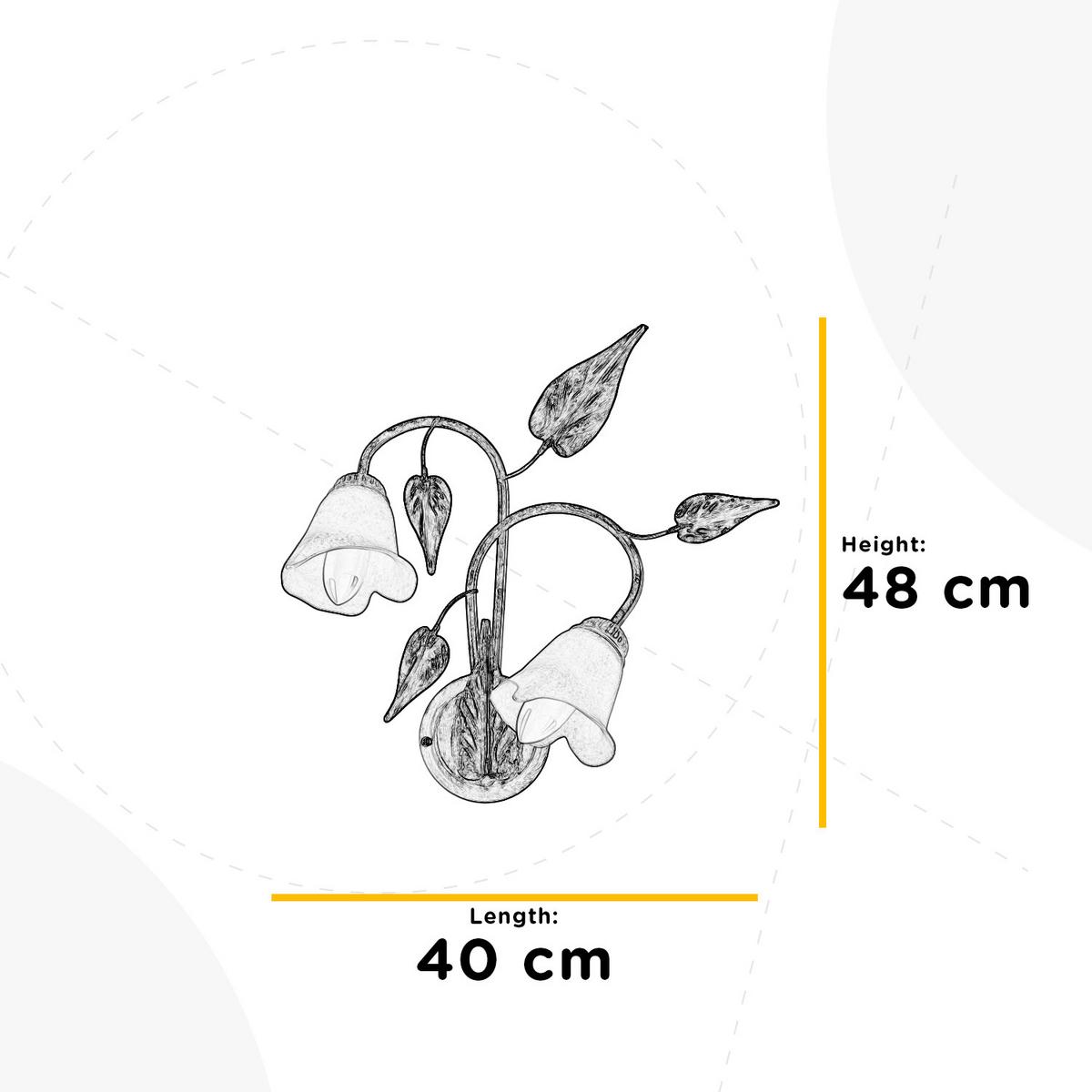 Wandleuchte 4647/Ap2 - Beige, Natur, Glas/Metall (40/40/48cm)