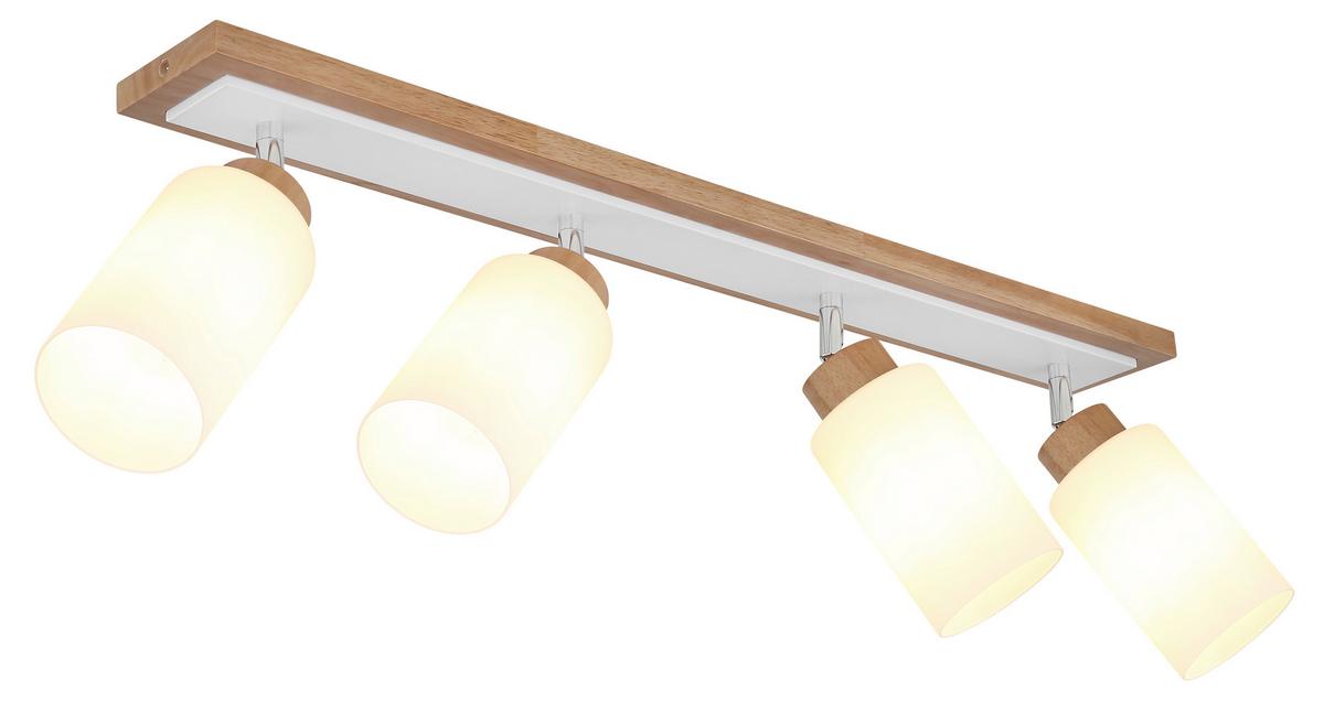 BODOVÉ SVÍTIDLO ROWENA - bílá/opál, Design, kov/dřevo (81/10,3/22cm) - Globo