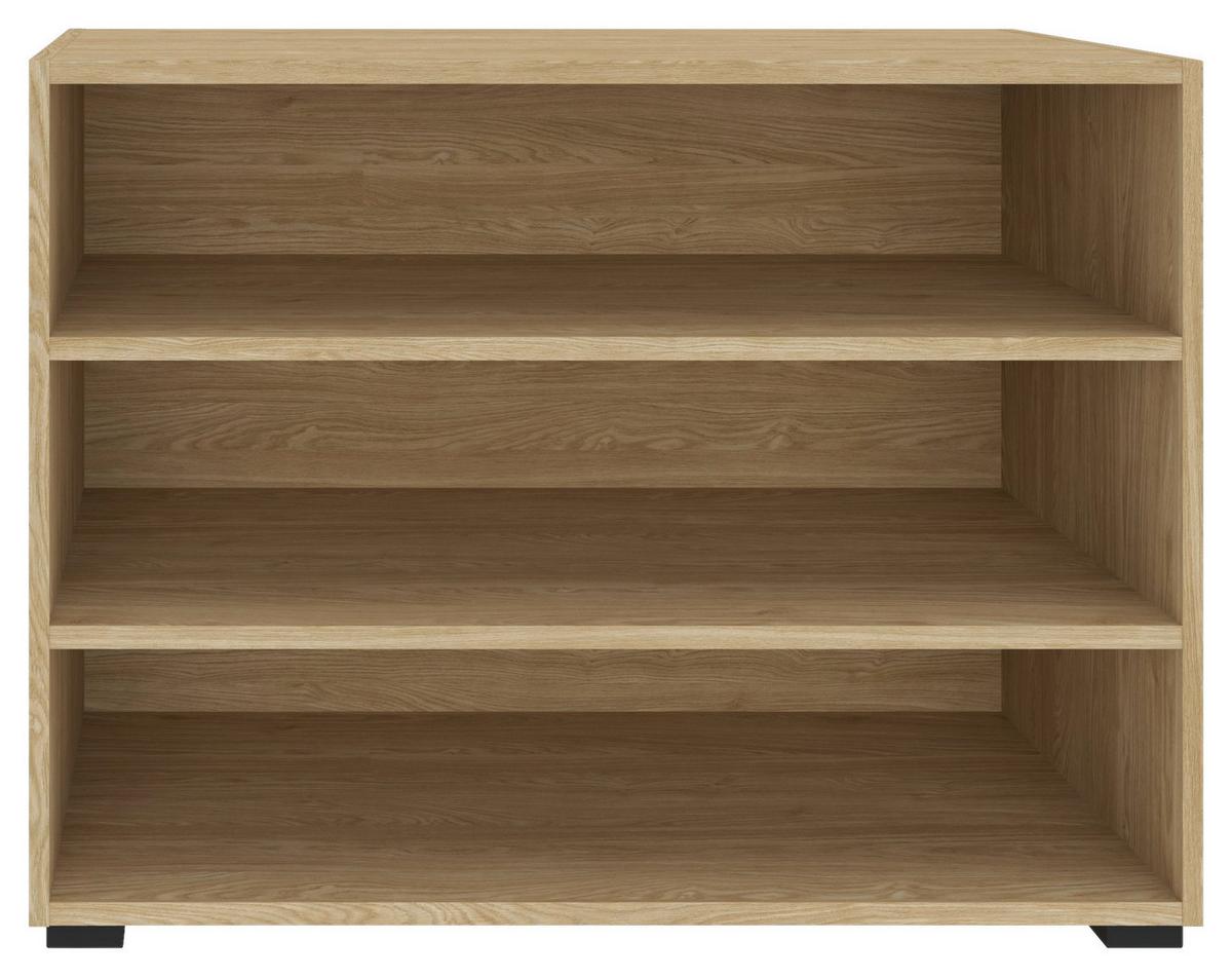 Regal Unit -elements Midi B: 91,2 Cm Eichefarben - Eichefarben/Schwarz, MODERN, Holzwerkstoff (91,2/67,2/40cm) - Ondega