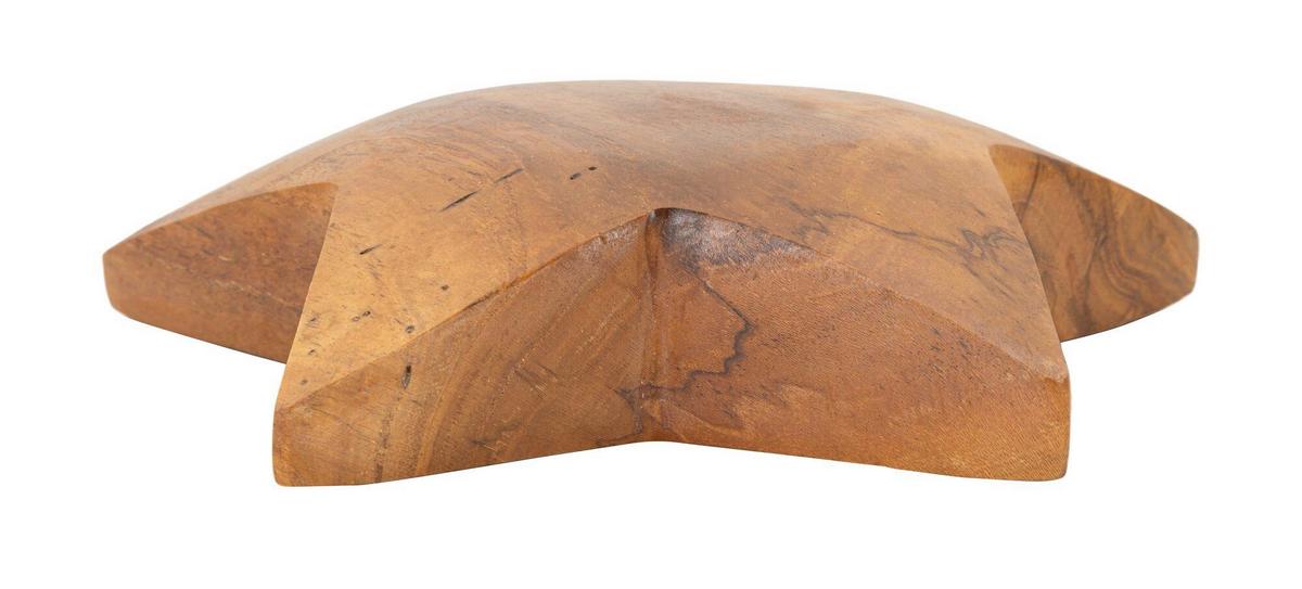Skulptur Bintang Teak Braun, B: 19 cm - Braun, Basics, Holz (19/19/5cm)