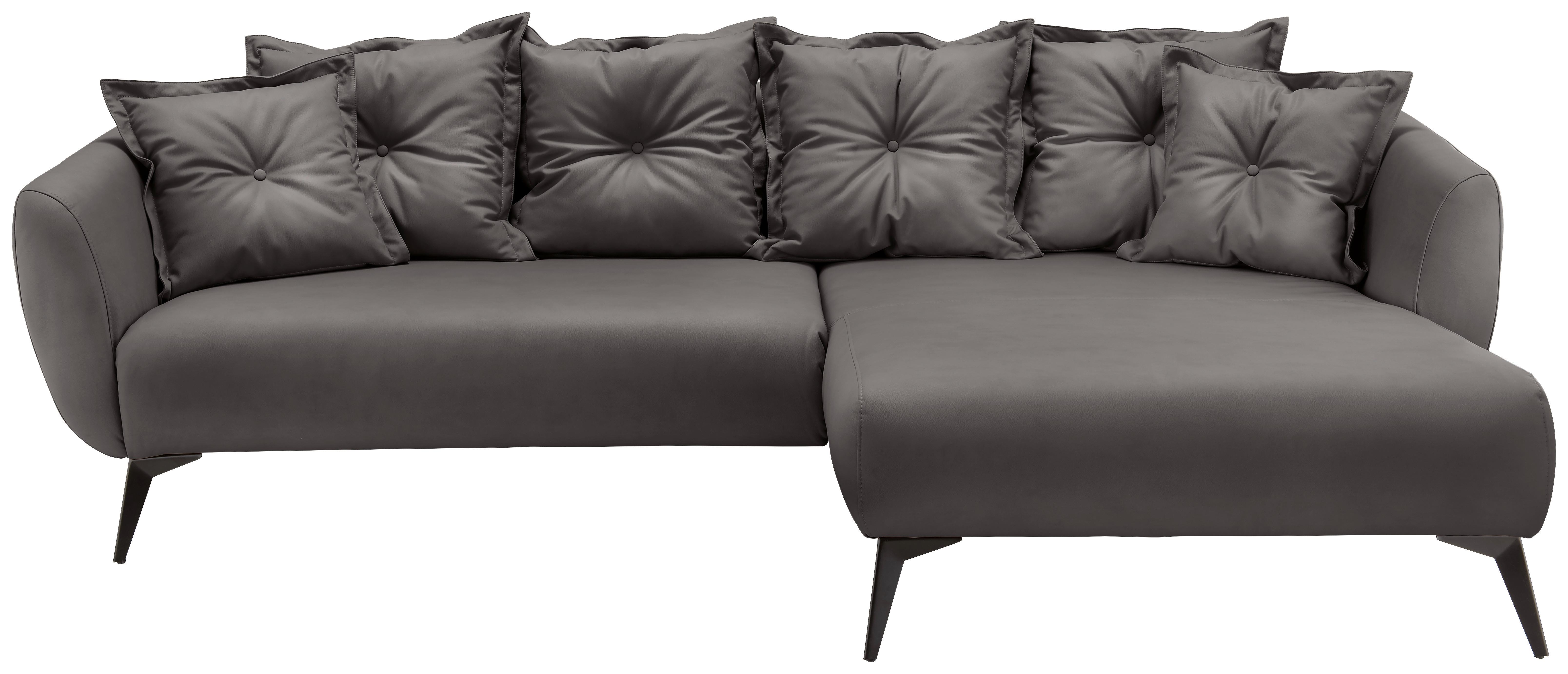 Ecksofa Baggio Anthrazit S: 277x162 cm - Anthrazit/Schwarz, MODERN, Textil (277/162cm) - Livetastic