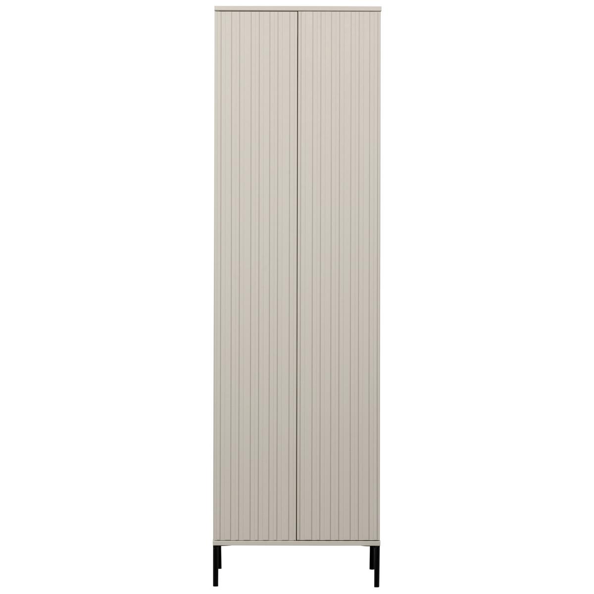 Garderobenschrank Gravure Grau B: 60 cm - Schwarz/Grau, Design, Holz (60/210/42cm) - Livetastic