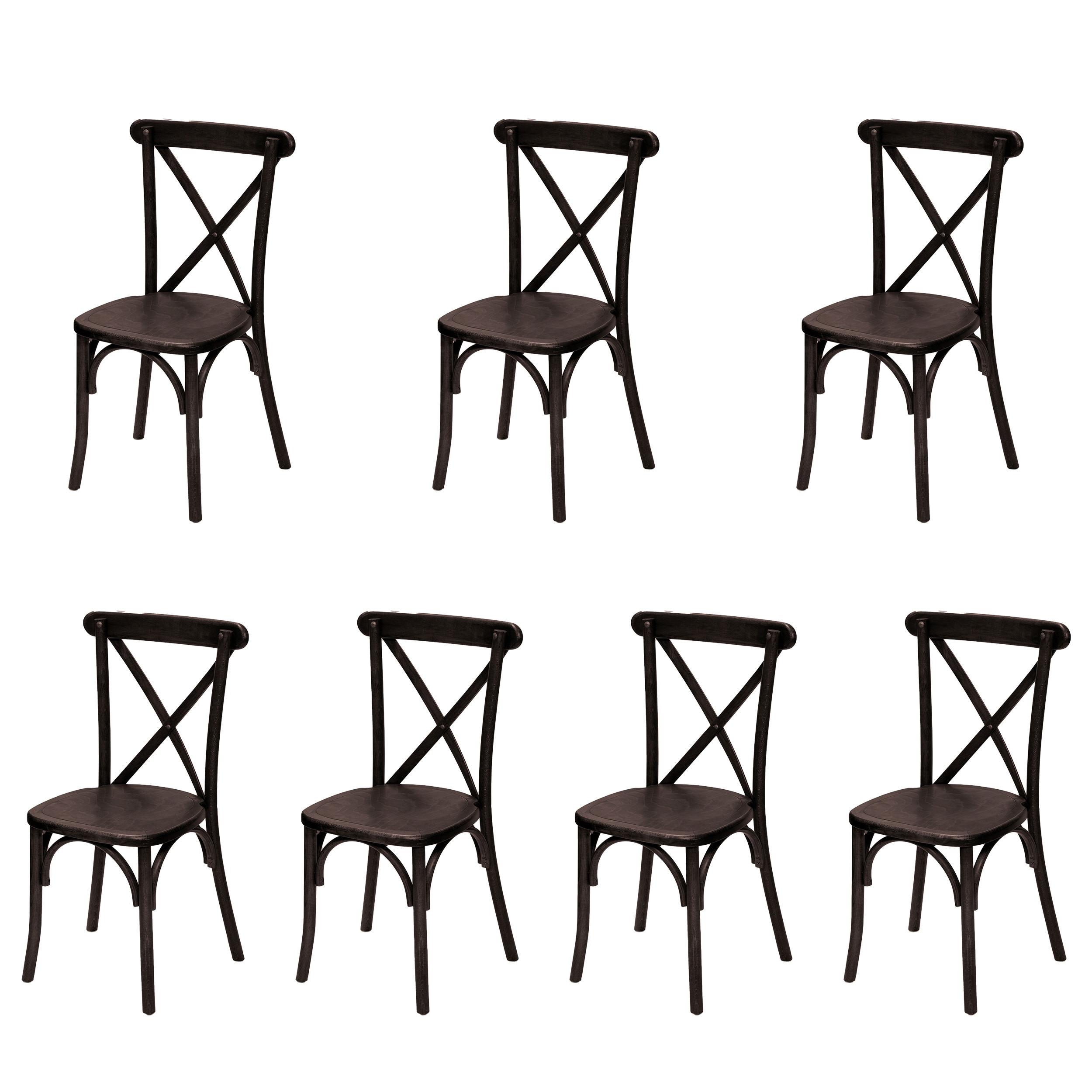 Stapelsessel Crossback Stapelstuhl - Braun, Basics, Holz (48/88/47cm)