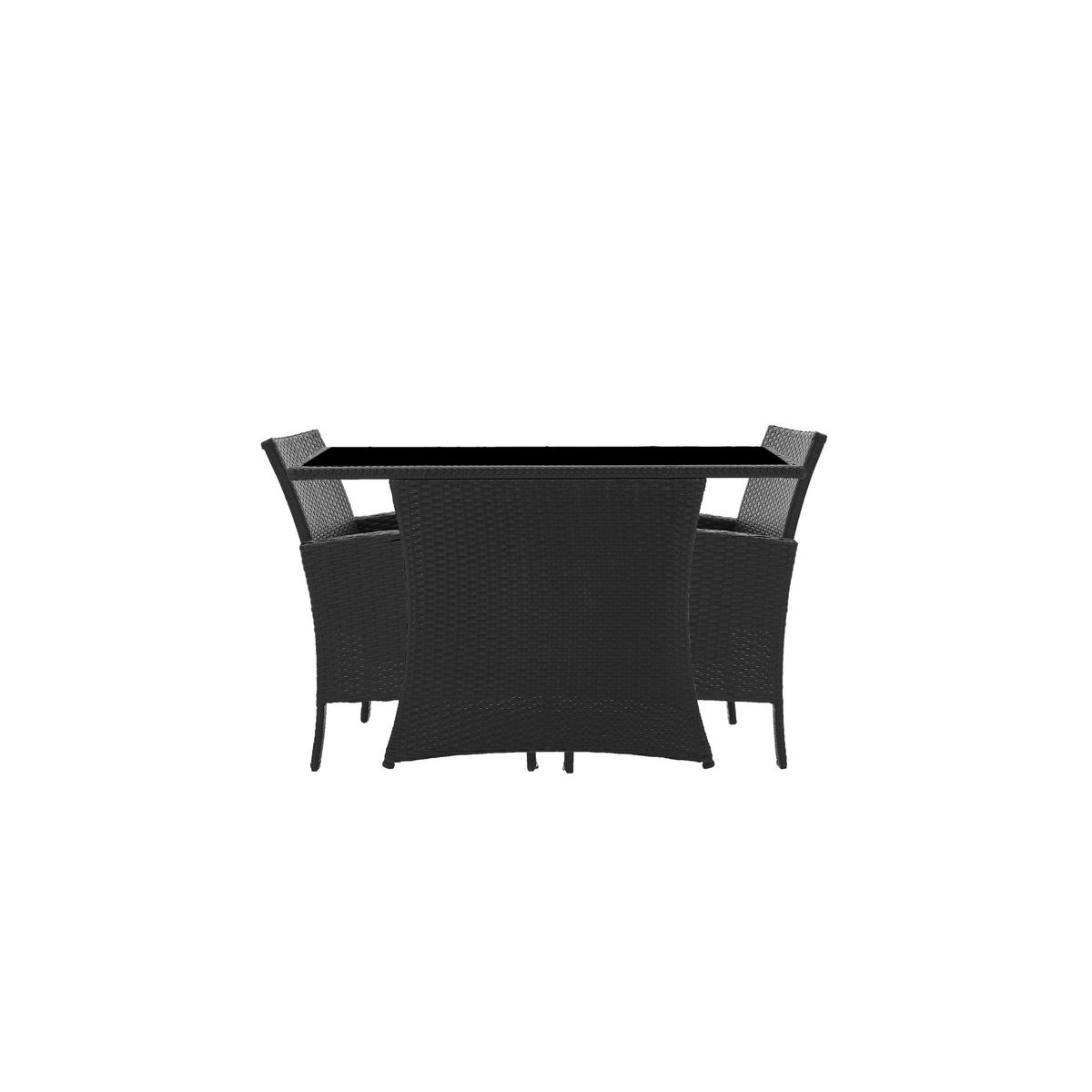 GARTENTISCHGRUPPE Schwarz 5-teilig - Schwarz, Design, Glas/Kunststoff - MID.YOU
