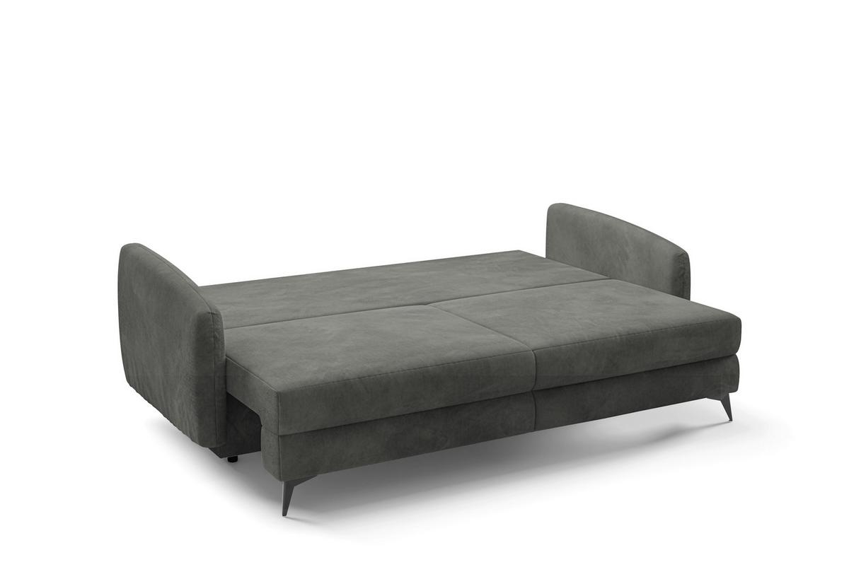 Schlafsofa Ingrid Grau B: 230cm - Creme/Schwarz, Design, Textil (230/100/103cm) - Livetastic